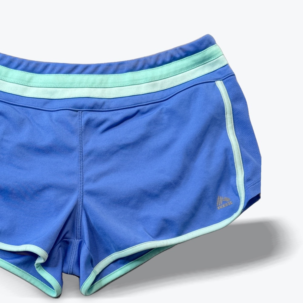 RBX X-Dri Moisture Wicking Running‎ Shorts Blue Mint Dolphin Hem Womens Large